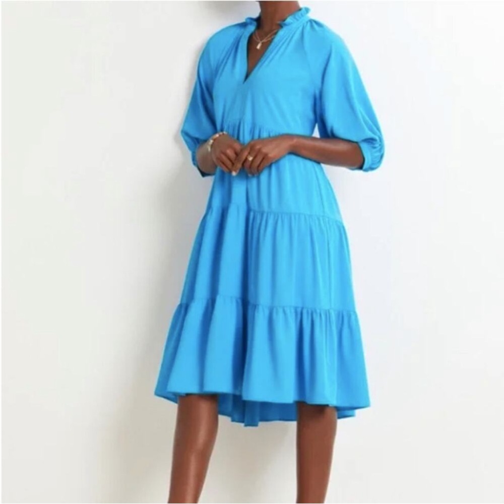 Amanda Uprichard Saffron Midi Dress in Azure Blue - Size S